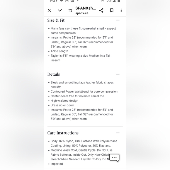 Spanx NWOT  faux ‘leather’  shiny stretch leggings, XL fit M/L - Picture 15 of 15